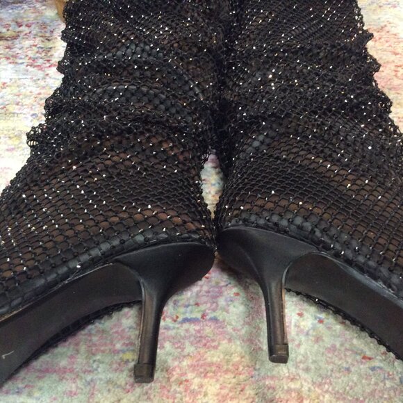 NWOT Madden Girl Sasha Glitter Fishnet Slouch Over-The-Knee Boots - Picture 6 of 10
